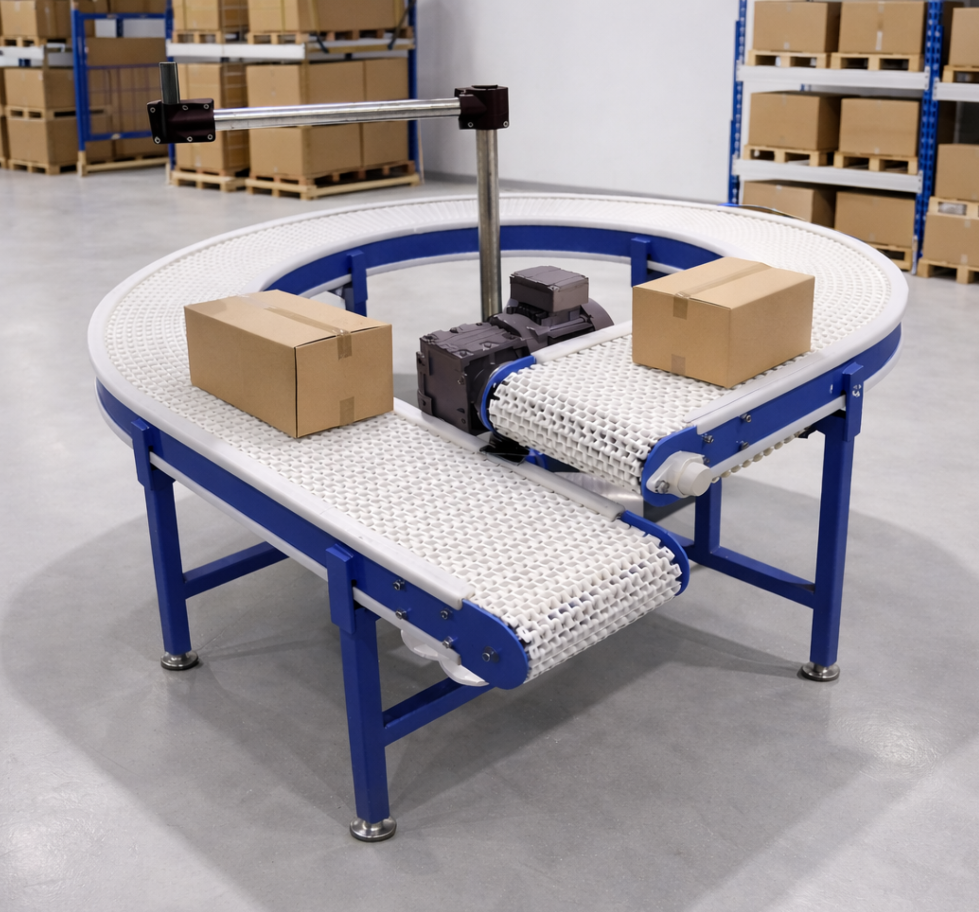 Transportador Curvo de Banda Modular (Industria)